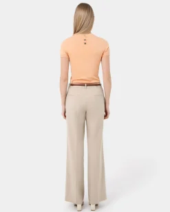 Forcast Catherine Short Sleeve Knit Coral Cream Clearance