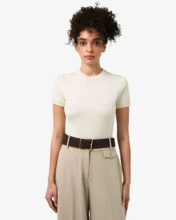Forcast Catherine Short Sleeve Knit Buttercream New
