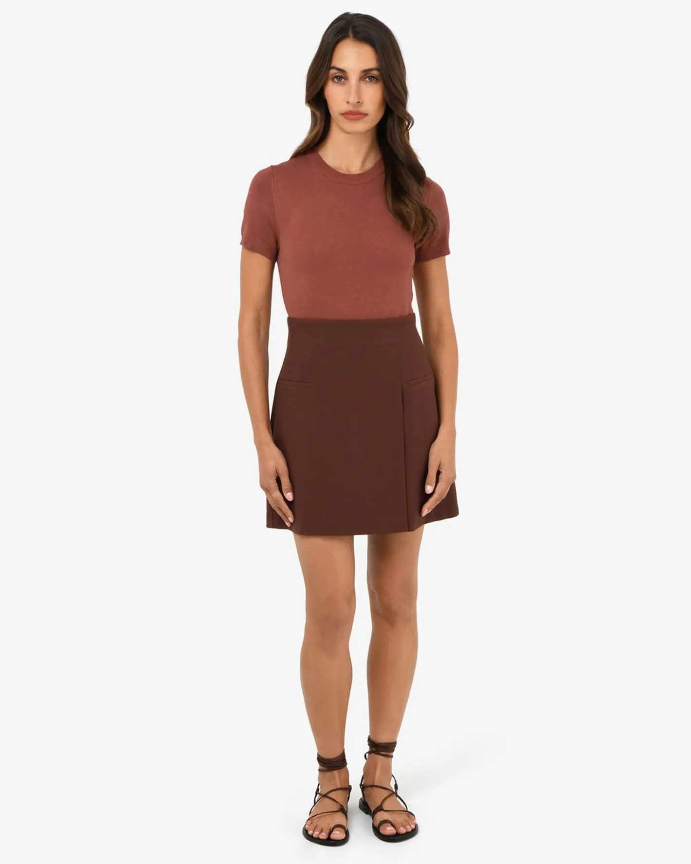 Forcast Catherine Short Sleeve Knit Clay New
