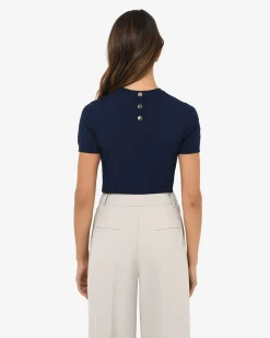 Forcast Catherine Short Sleeve Knit Navy Online