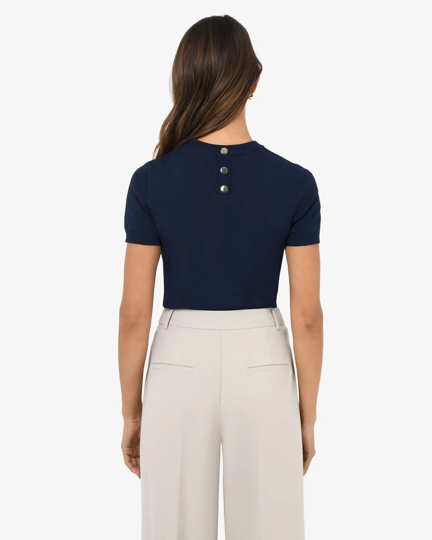 Forcast Catherine Short Sleeve Knit Navy Online
