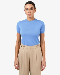 Forcast Catherine Short Sleeve Knit Periwinkle Online