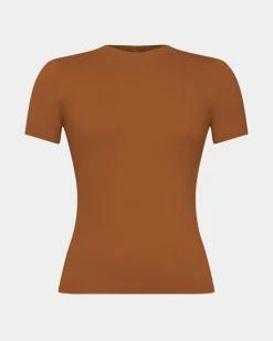 Forcast Catherine Short Sleeve Knit Tobacco New