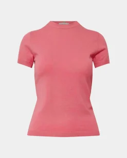 Forcast Catherine Short Sleeve Knit Blush Coral Discount