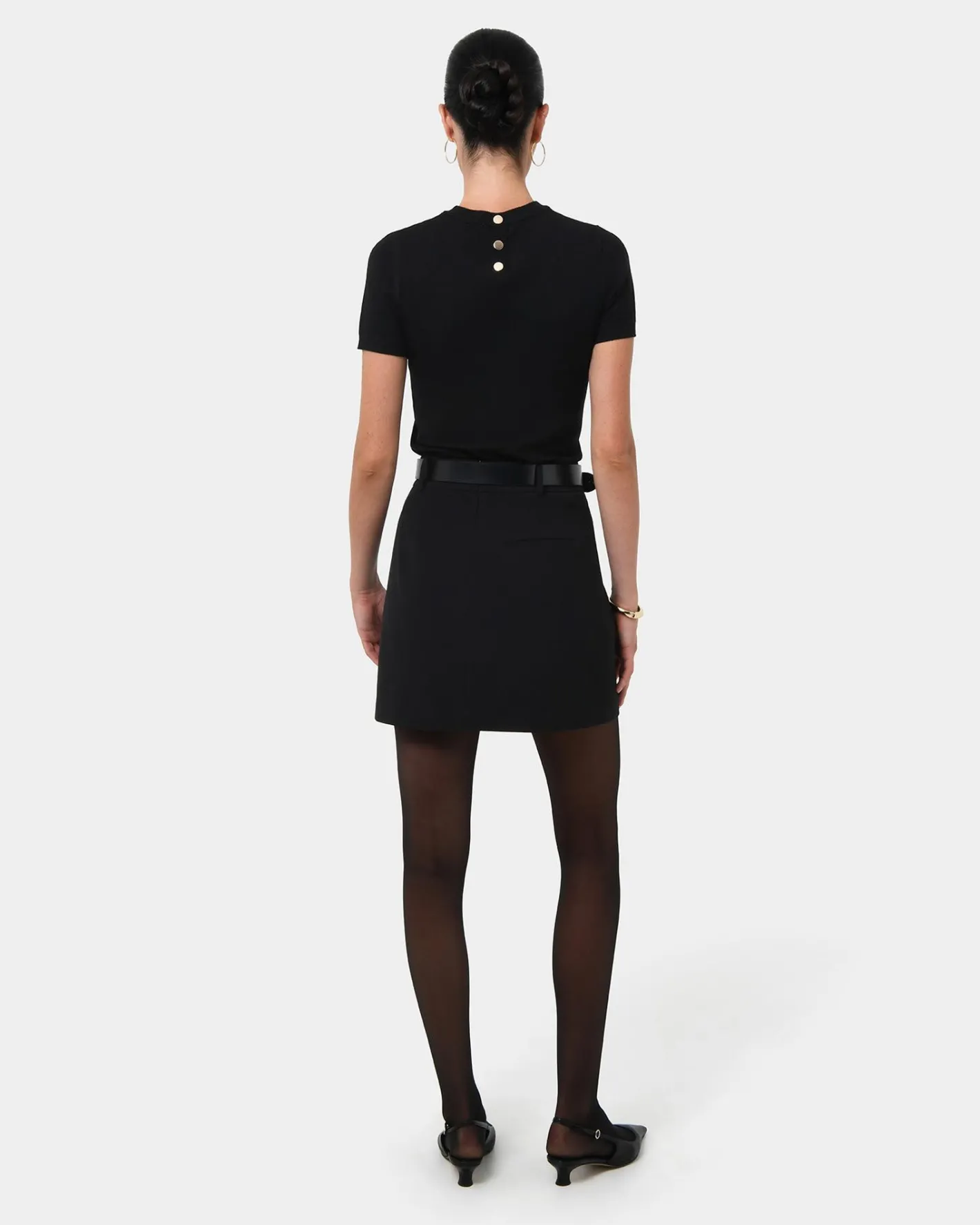 Forcast Catherine Short Sleeve Knit Black Best