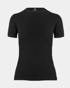 Forcast Catherine Short Sleeve Knit Black Best
