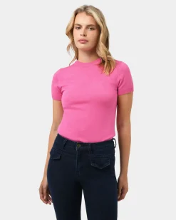 Forcast Catherine Short Sleeve Knit Rose Best