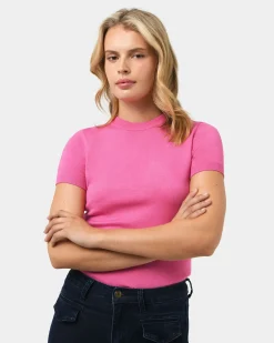 Forcast Catherine Short Sleeve Knit Rose Best