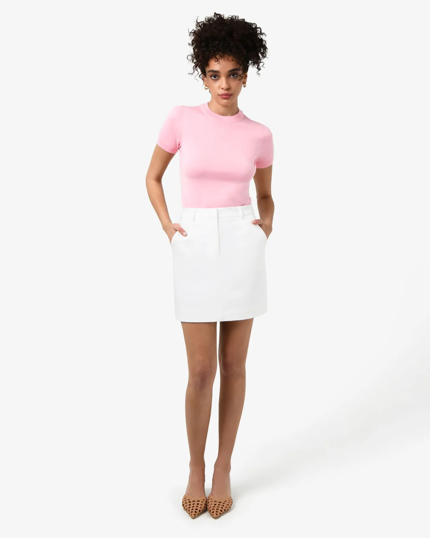 Forcast Catherine Short Sleeve Knit Ballet Pink Sale
