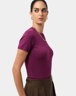 Forcast Catherine Short Sleeve Knit Berry New