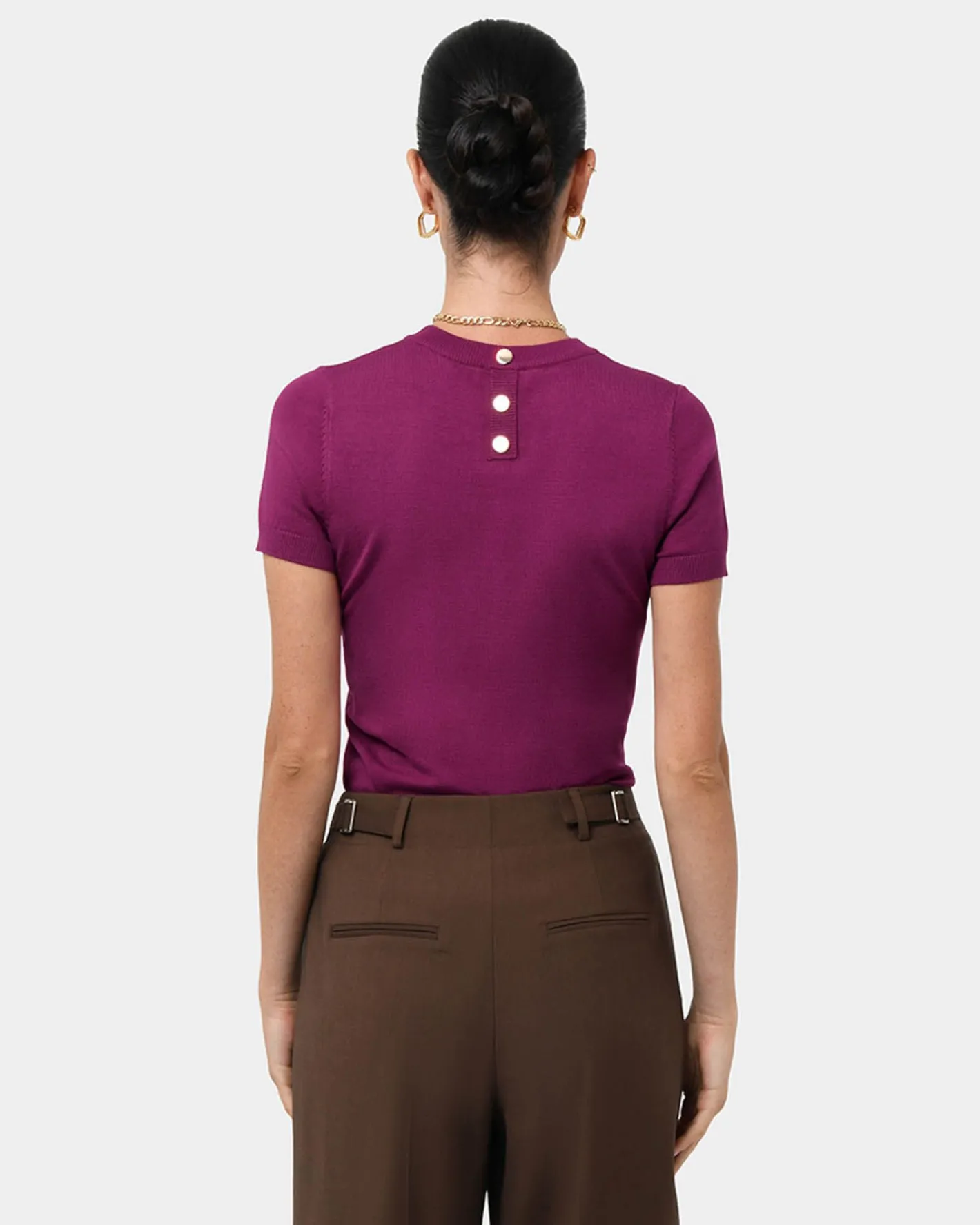 Forcast Catherine Short Sleeve Knit Berry New