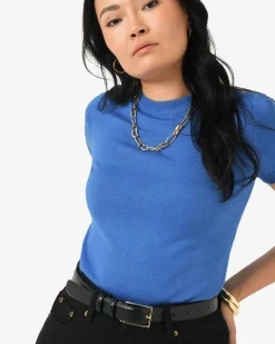 Forcast Catherine Short Sleeve Knit Cobalt