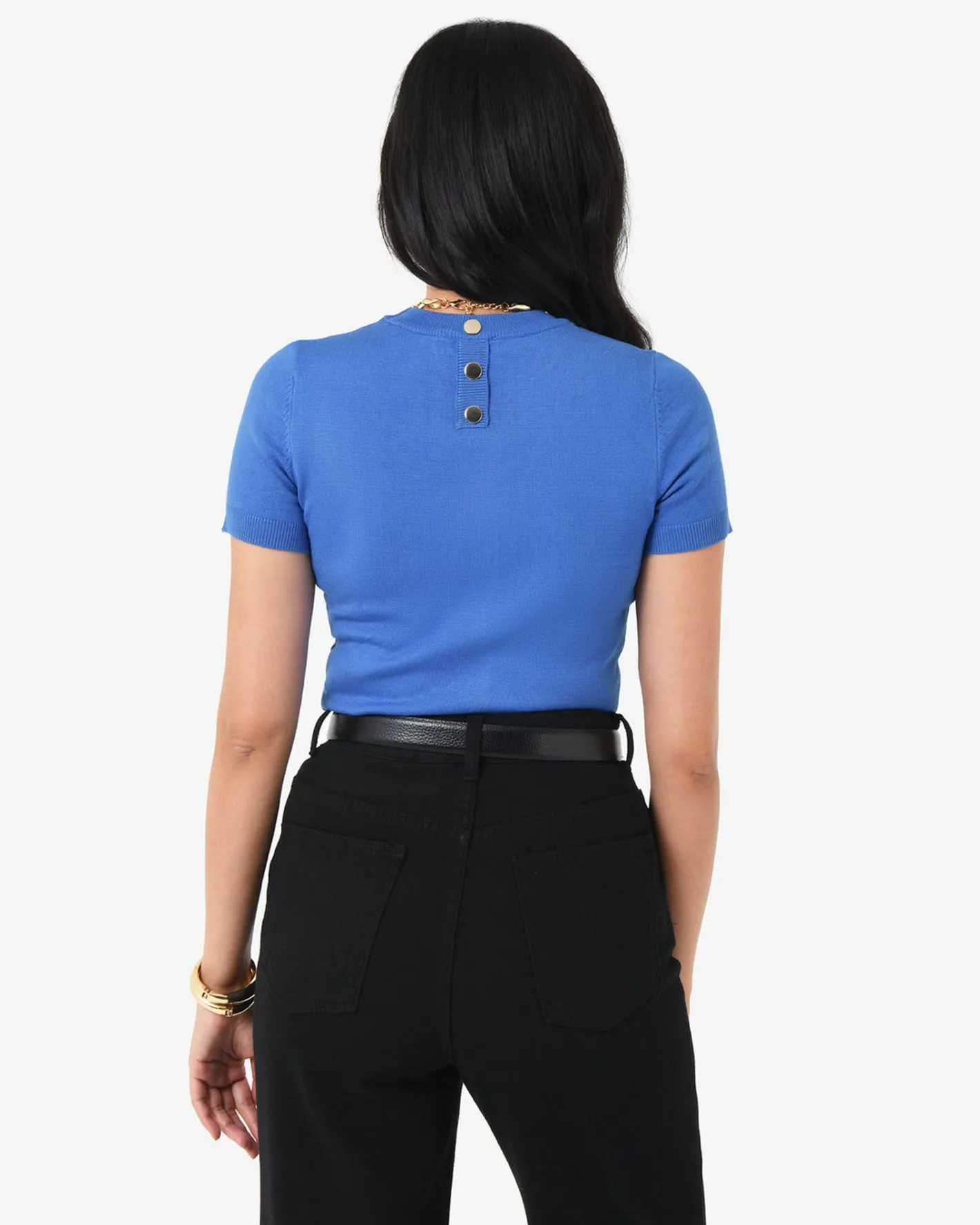 Forcast Catherine Short Sleeve Knit Cobalt
