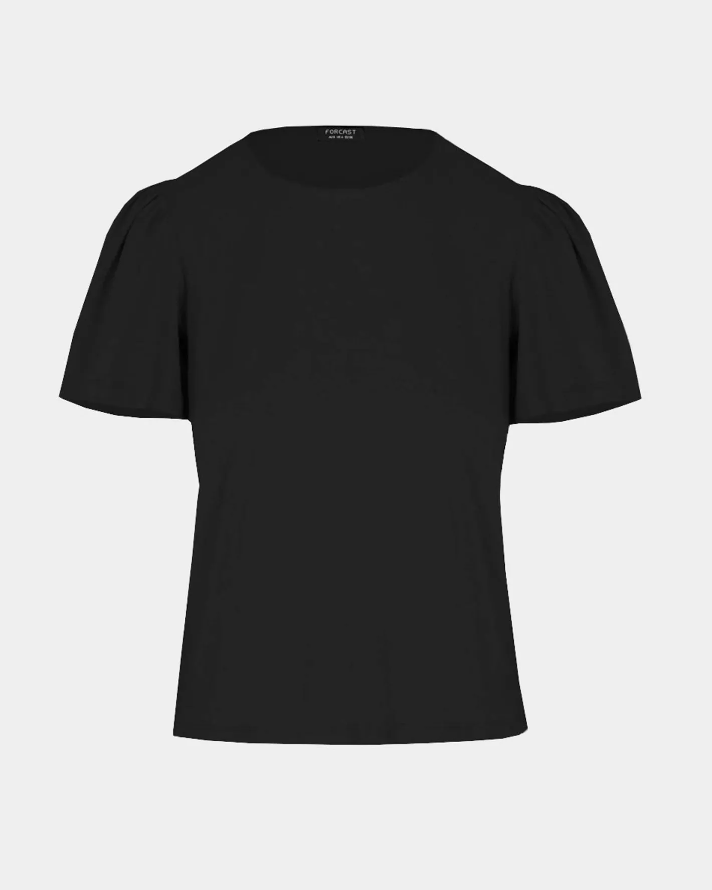 Forcast Cayla Gathered Sleeve Tee Black New