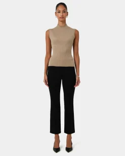 Forcast Charm Mock Neck Knit Beige