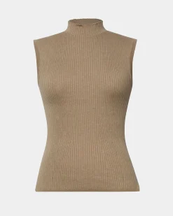 Forcast Charm Mock Neck Knit Beige