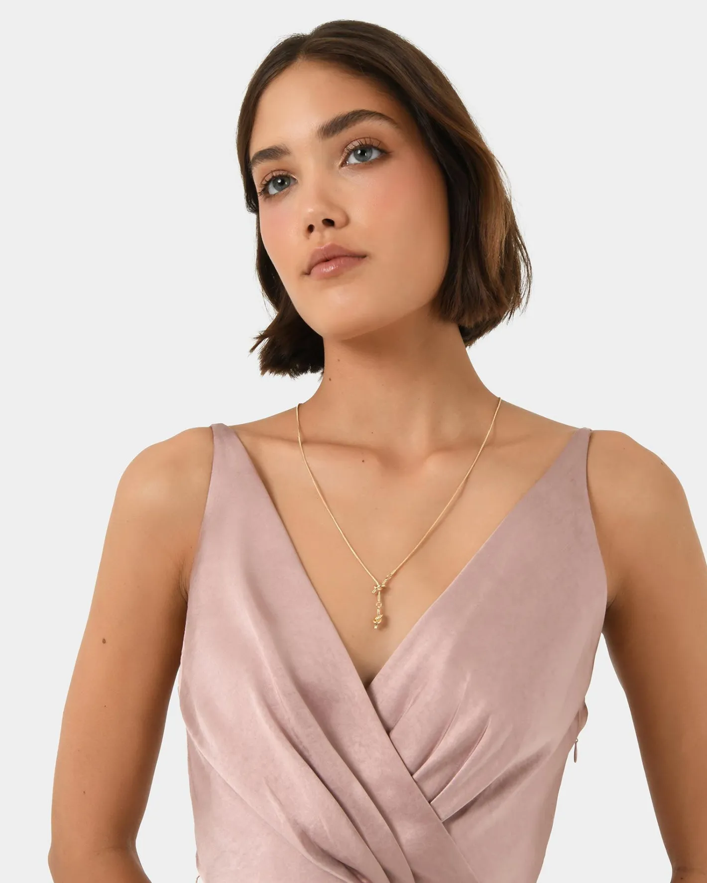 Forcast Cherish Tie-waist Midi Dress Mauve Discount