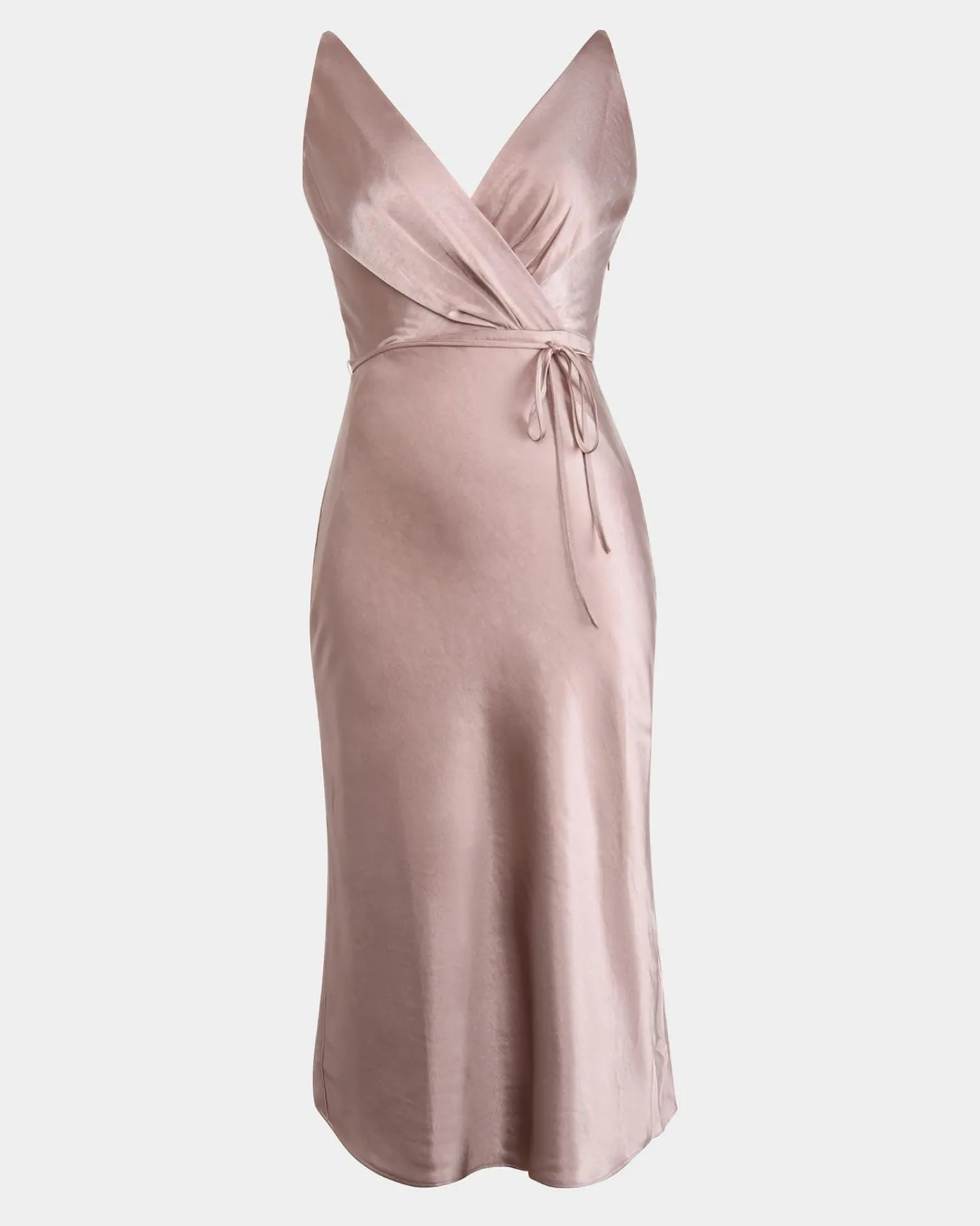 Forcast Cherish Tie-waist Midi Dress Mauve Discount