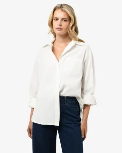 Forcast Chicago Oversized Cotton Shirt White Outlet