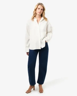 Forcast Chicago Oversized Cotton Shirt White Outlet