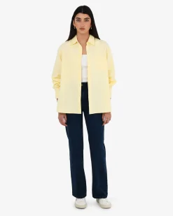 Forcast Chicago Oversized Cotton Shirt Lemon Online
