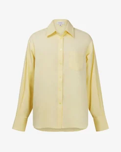 Forcast Chicago Oversized Cotton Shirt Lemon Online