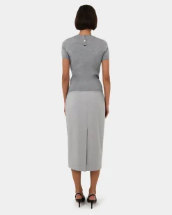 Forcast Chloe Panel Skirt Grey Online