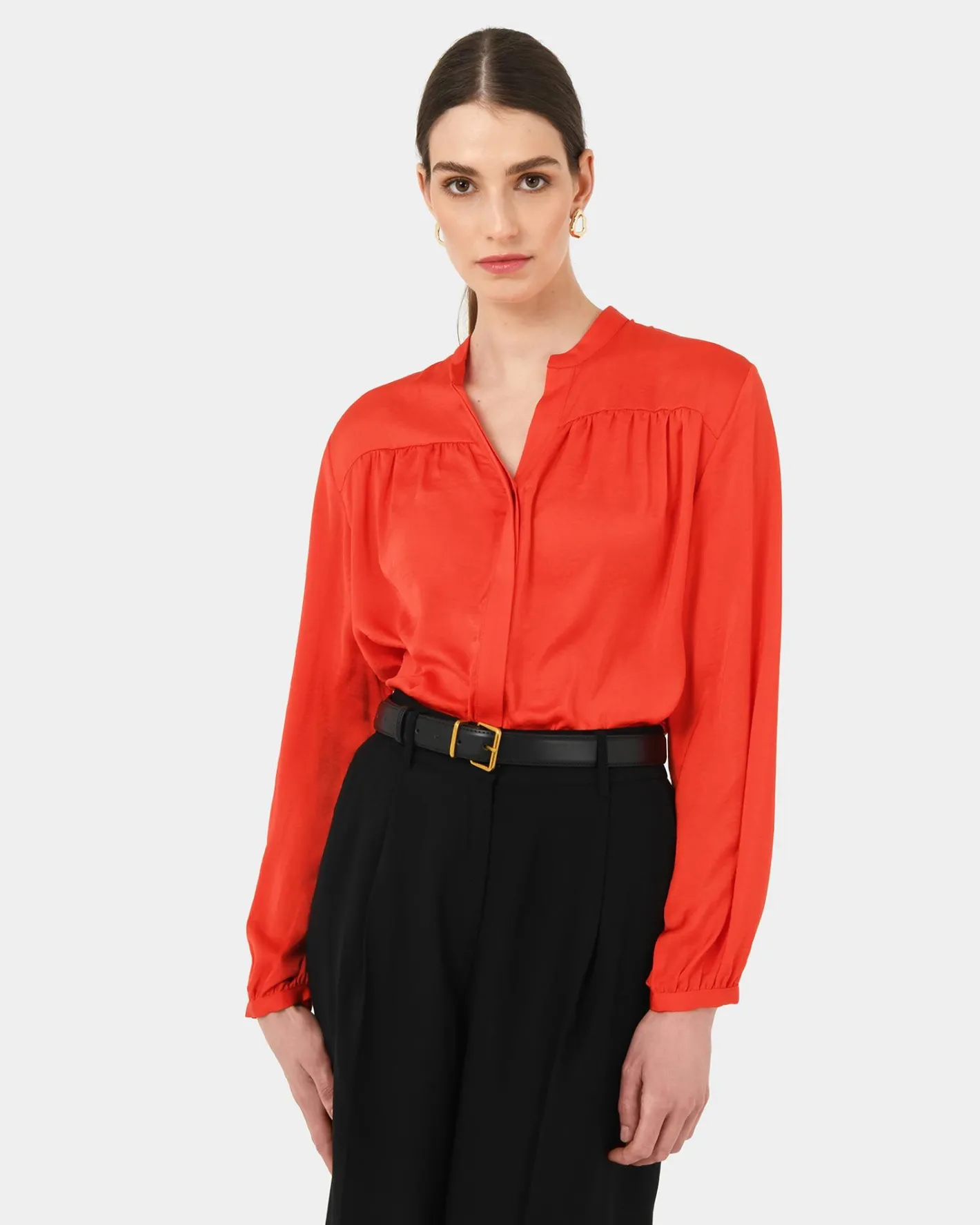 Forcast Claire V-neck Blouse Red Outlet