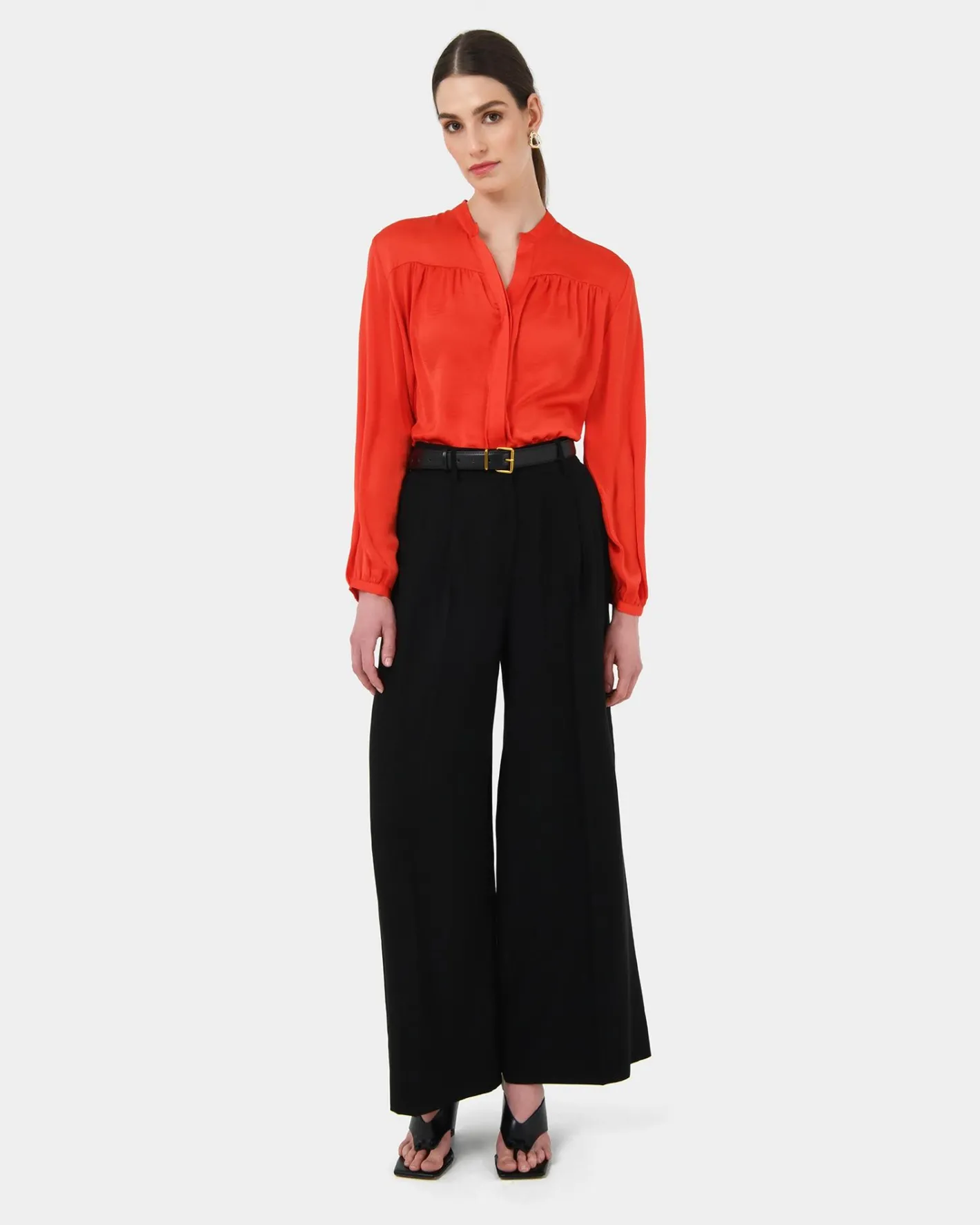 Forcast Claire V-neck Blouse Red Outlet