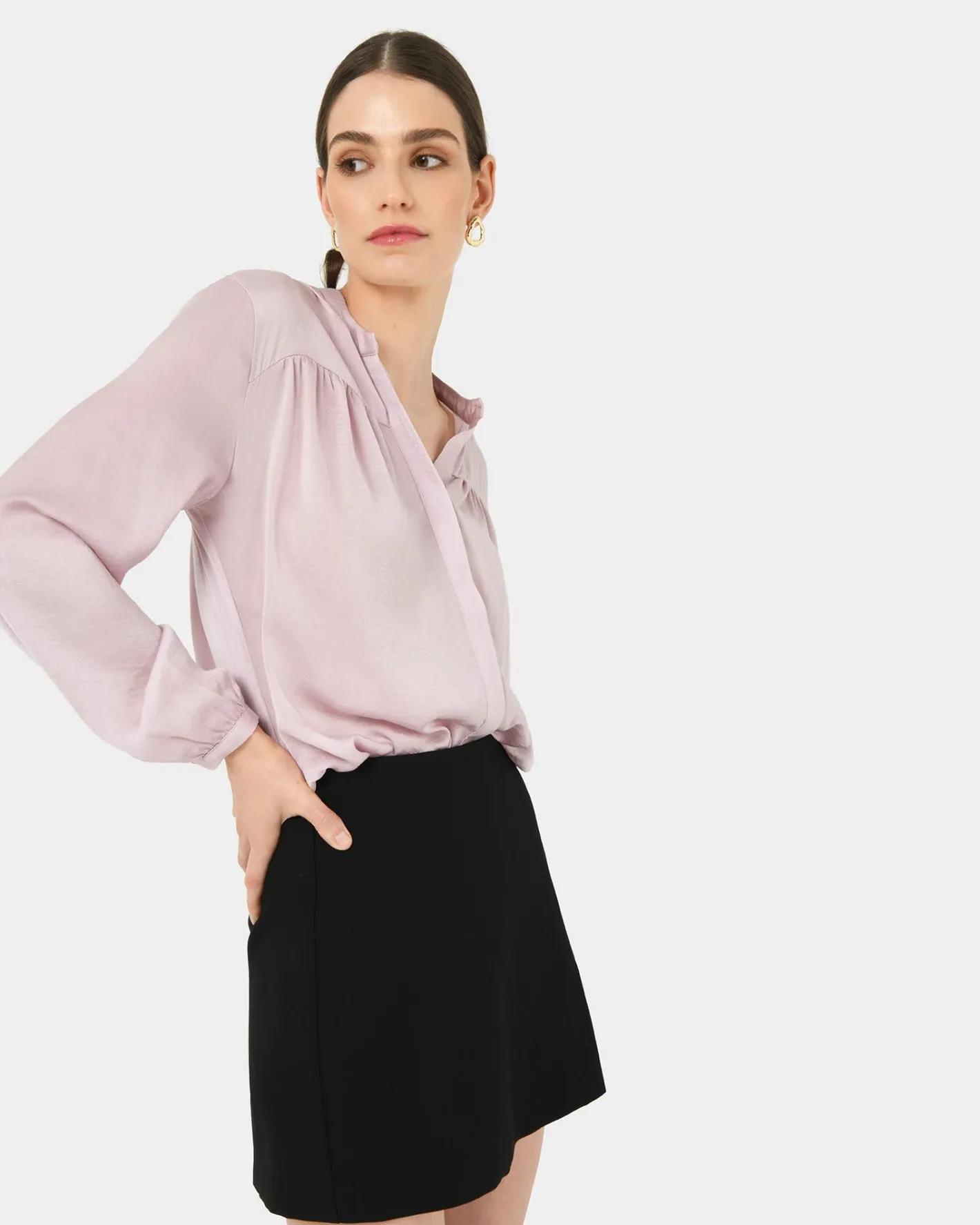 Forcast Claire V-neck Blouse Blush Online