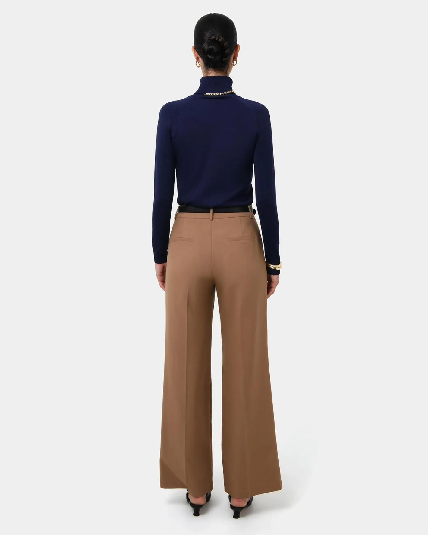 Forcast Clarisse Turtleneck Sweater Navy New