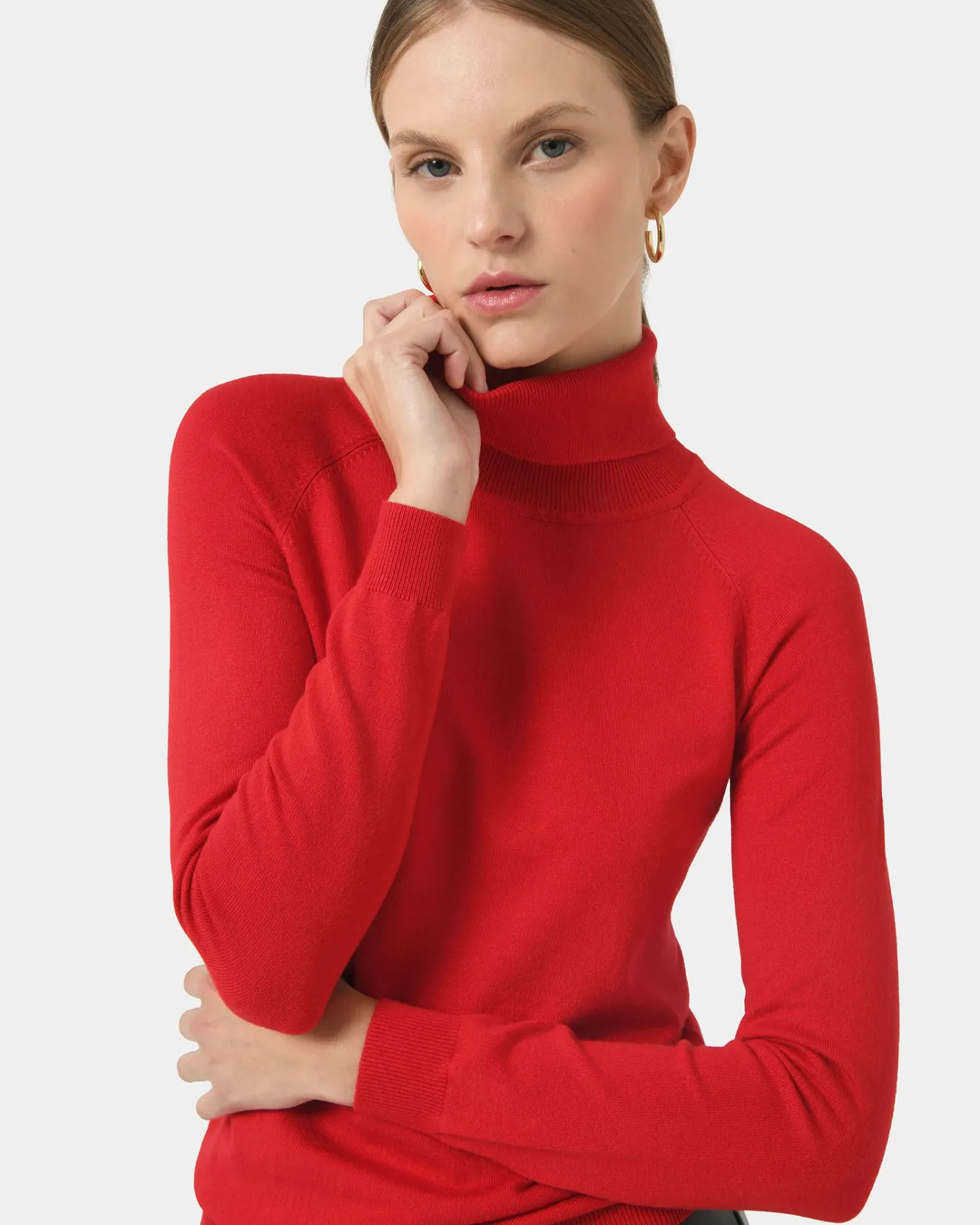 Forcast Clarisse Turtleneck Sweater Red