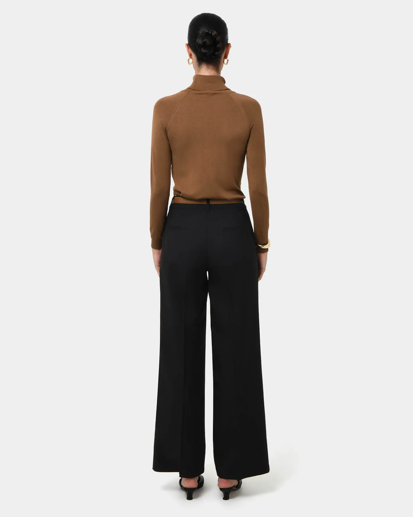 Forcast Clarisse Turtleneck Sweater Coffee Discount