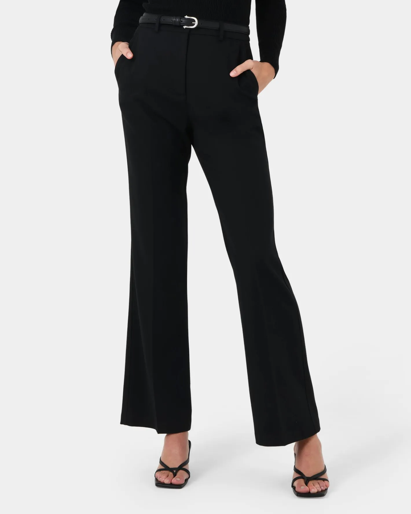 Forcast Clover Flare Leg Pants Black Online