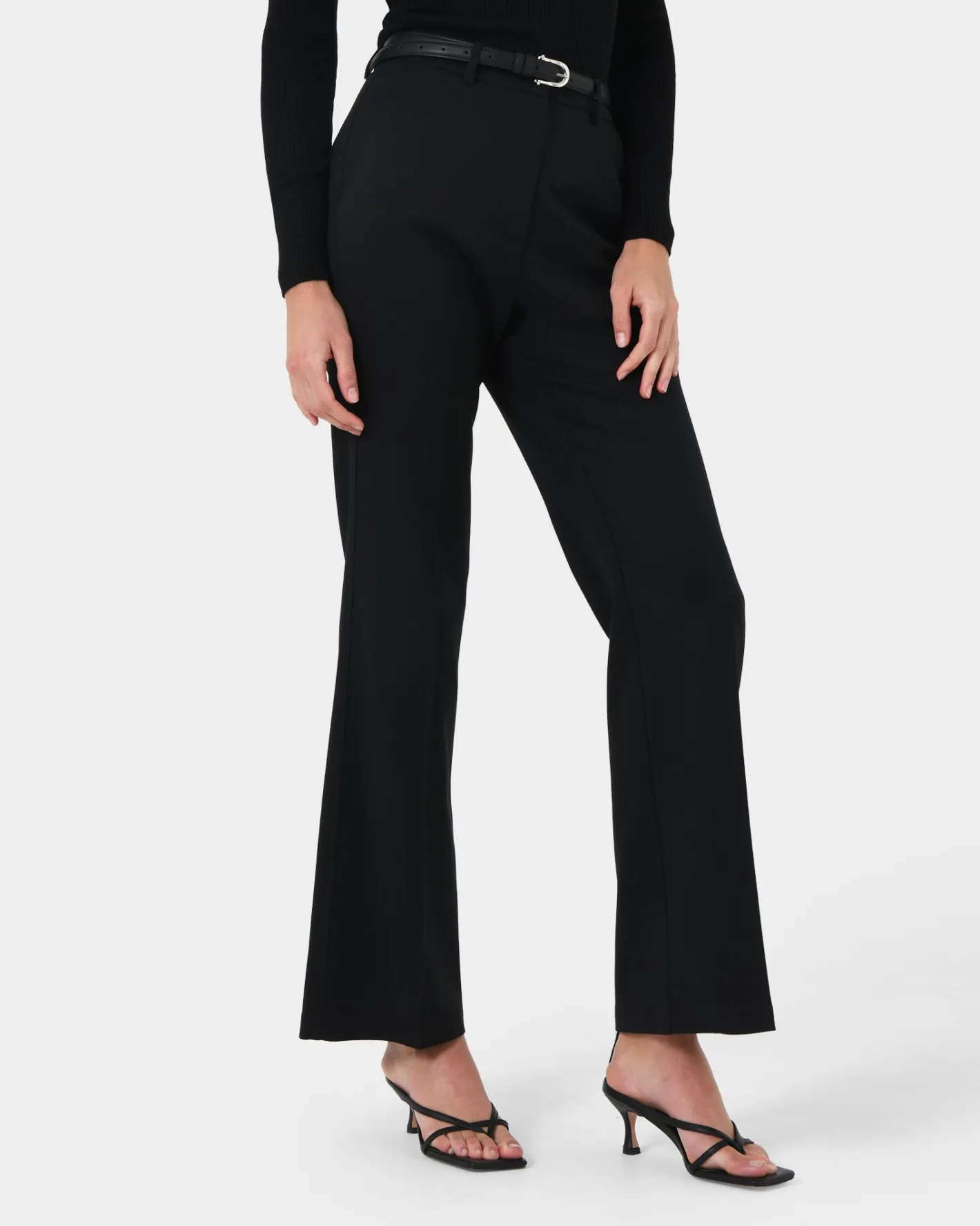 Forcast Clover Flare Leg Pants Black Online