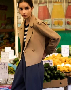 Forcast Collins Cropped Trench Coat Beige Best