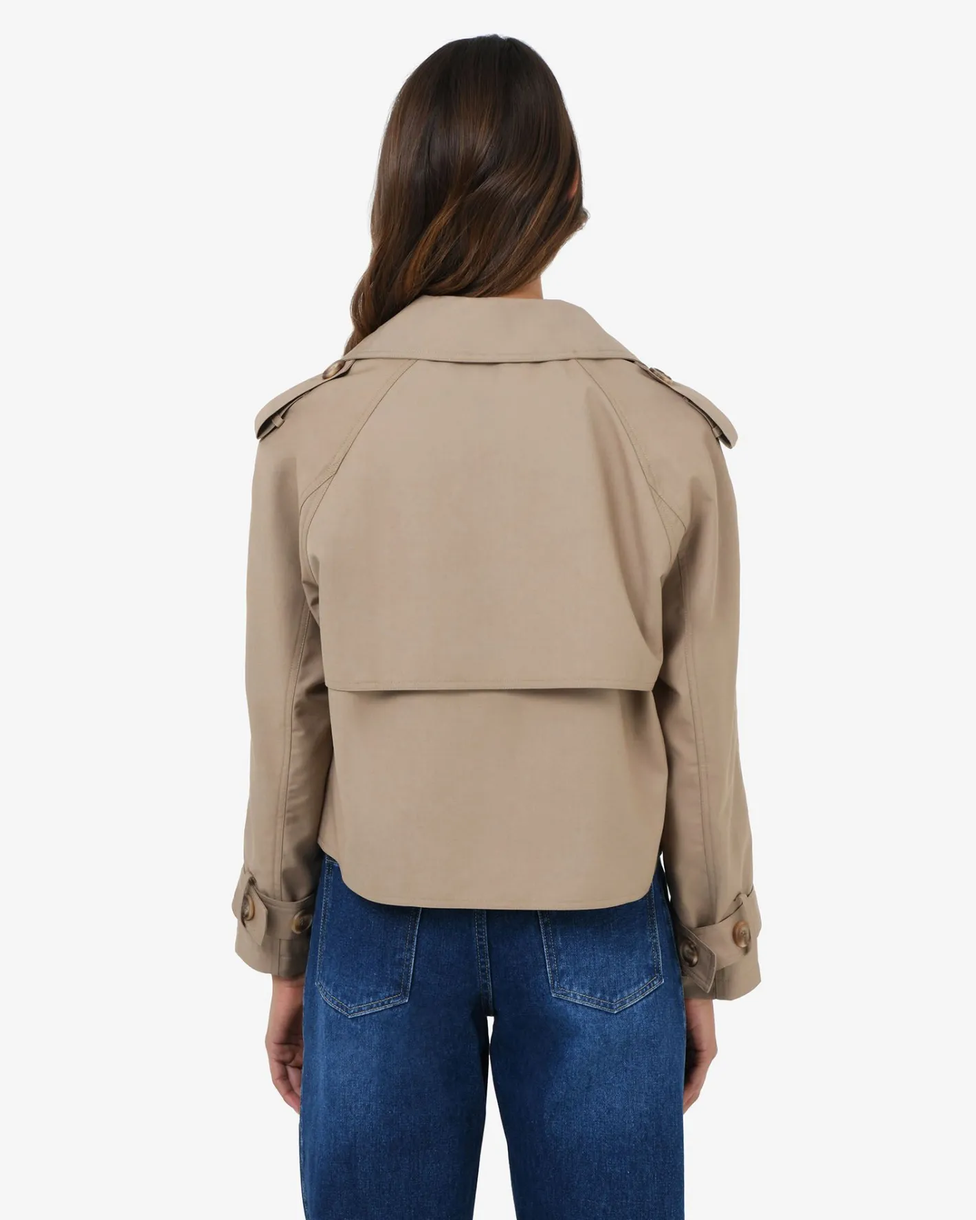 Forcast Collins Cropped Trench Coat Beige Best