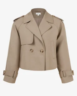 Forcast Collins Cropped Trench Coat Beige Best