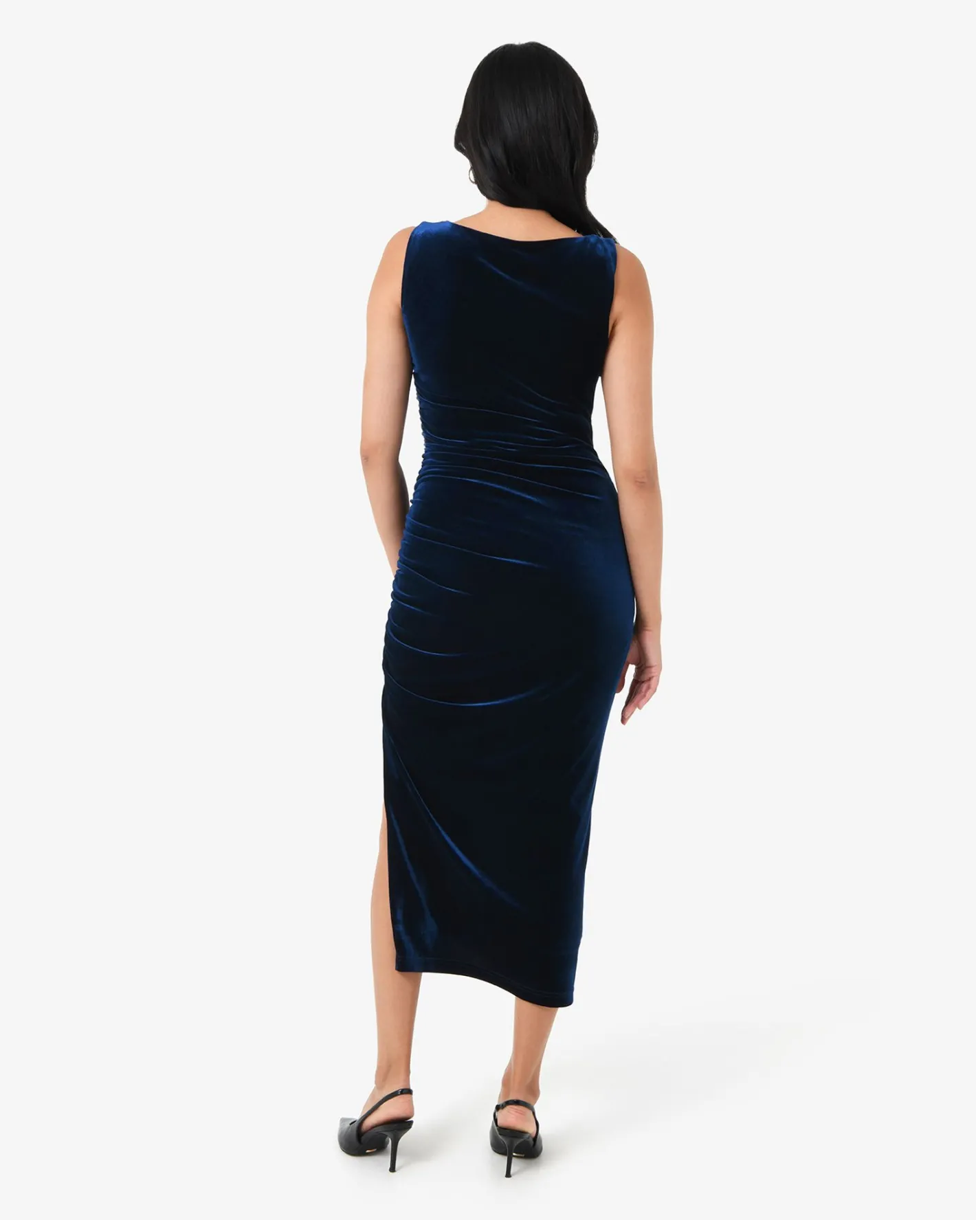 Forcast Cory Drape Midi Dress Navy Sale