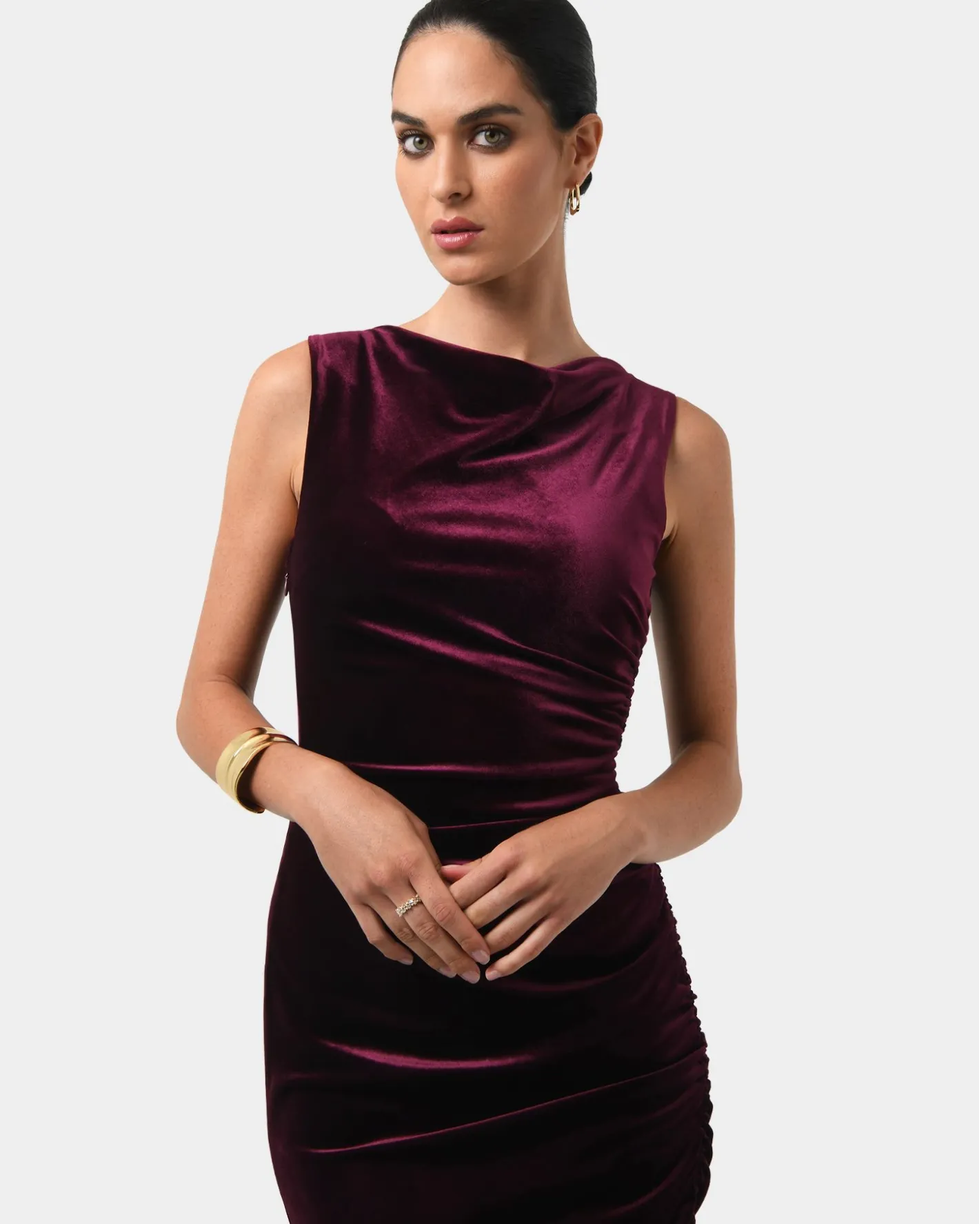 Forcast Cory Drape Midi Dress Grape Hot
