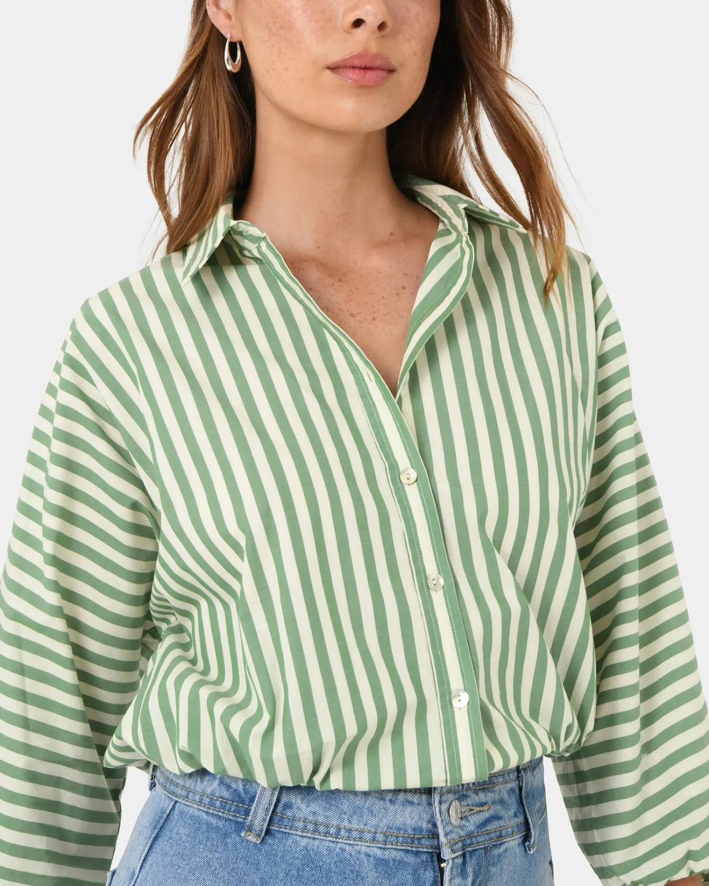 Forcast Courtney Relaxed Shirt Green Sale