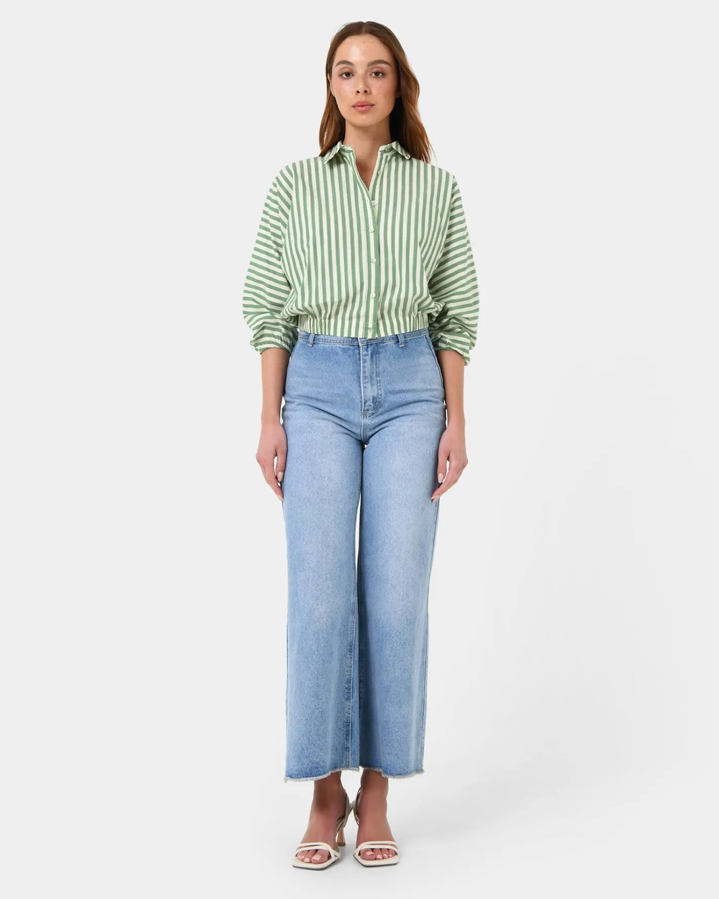 Forcast Courtney Relaxed Shirt Green Sale