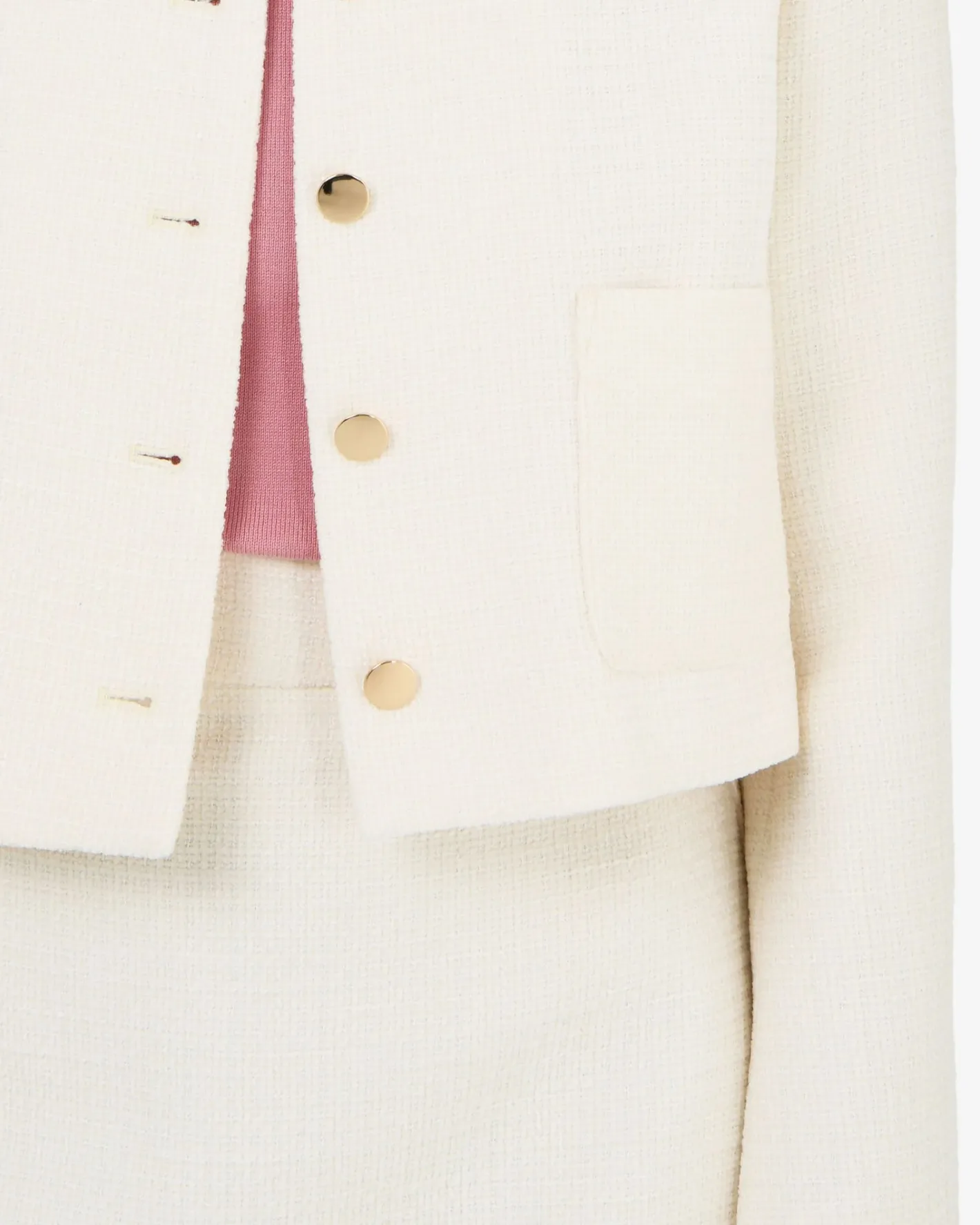 Forcast Cynthia Crop Tweed Jacket Ivory Clearance