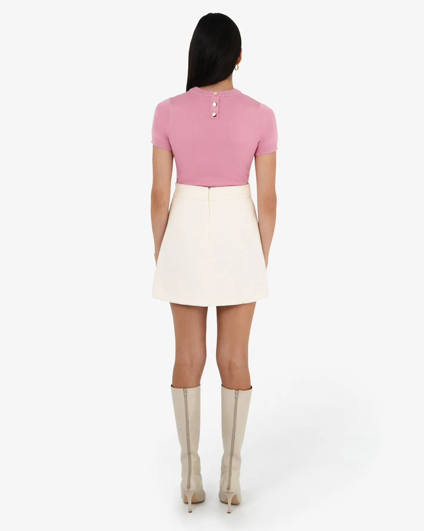 Forcast Cynthia Tweed Mini Skirt Ivory Discount
