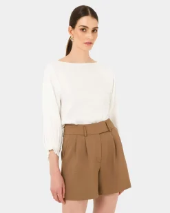 Forcast Cyra Long Sleeve Top Ivory Discount