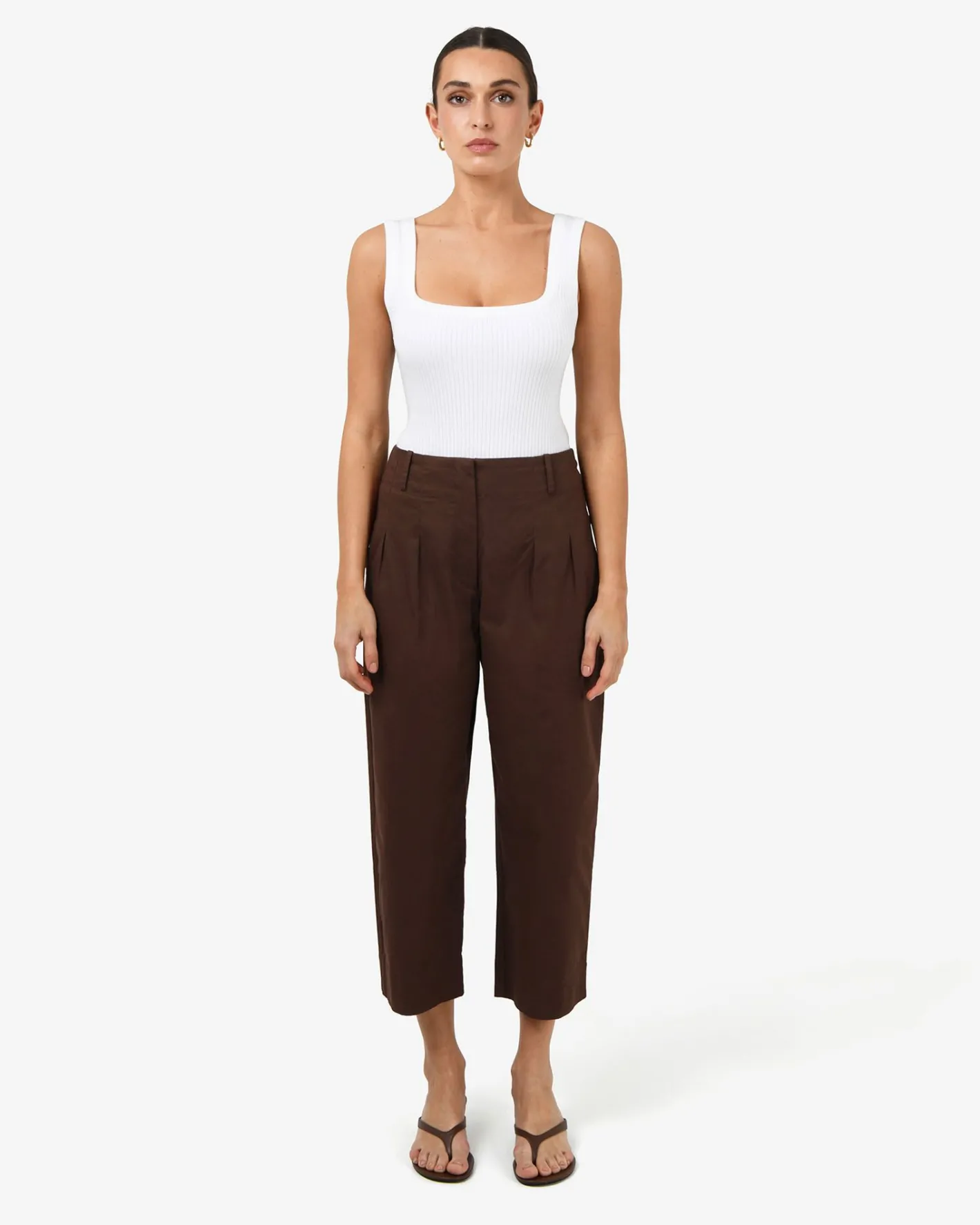 Forcast Dallas Barrel Leg Pants Coffee New
