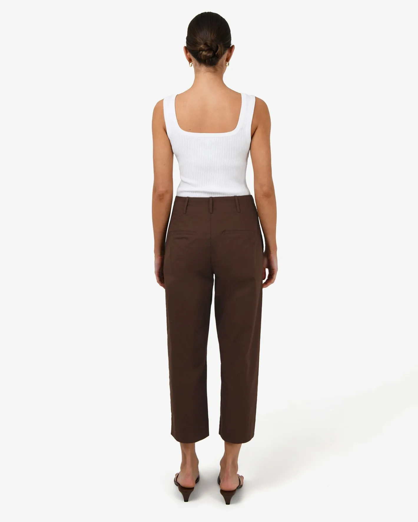 Forcast Dallas Barrel Leg Pants Coffee New