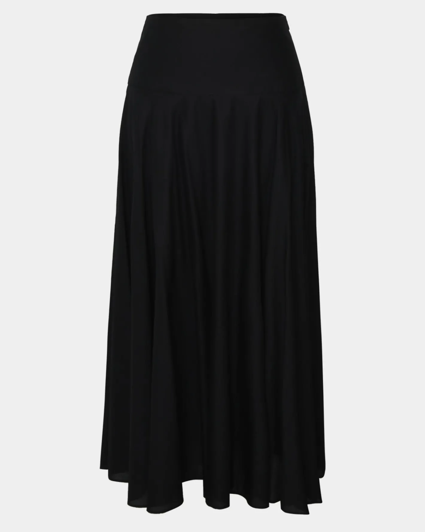 Forcast Deb Cotton Midi Full Skirt Black