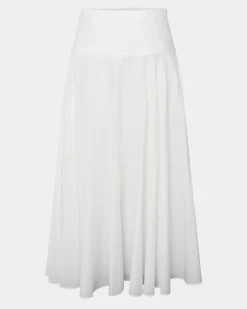 Forcast Deb Cotton Midi Full Skirt Ivory