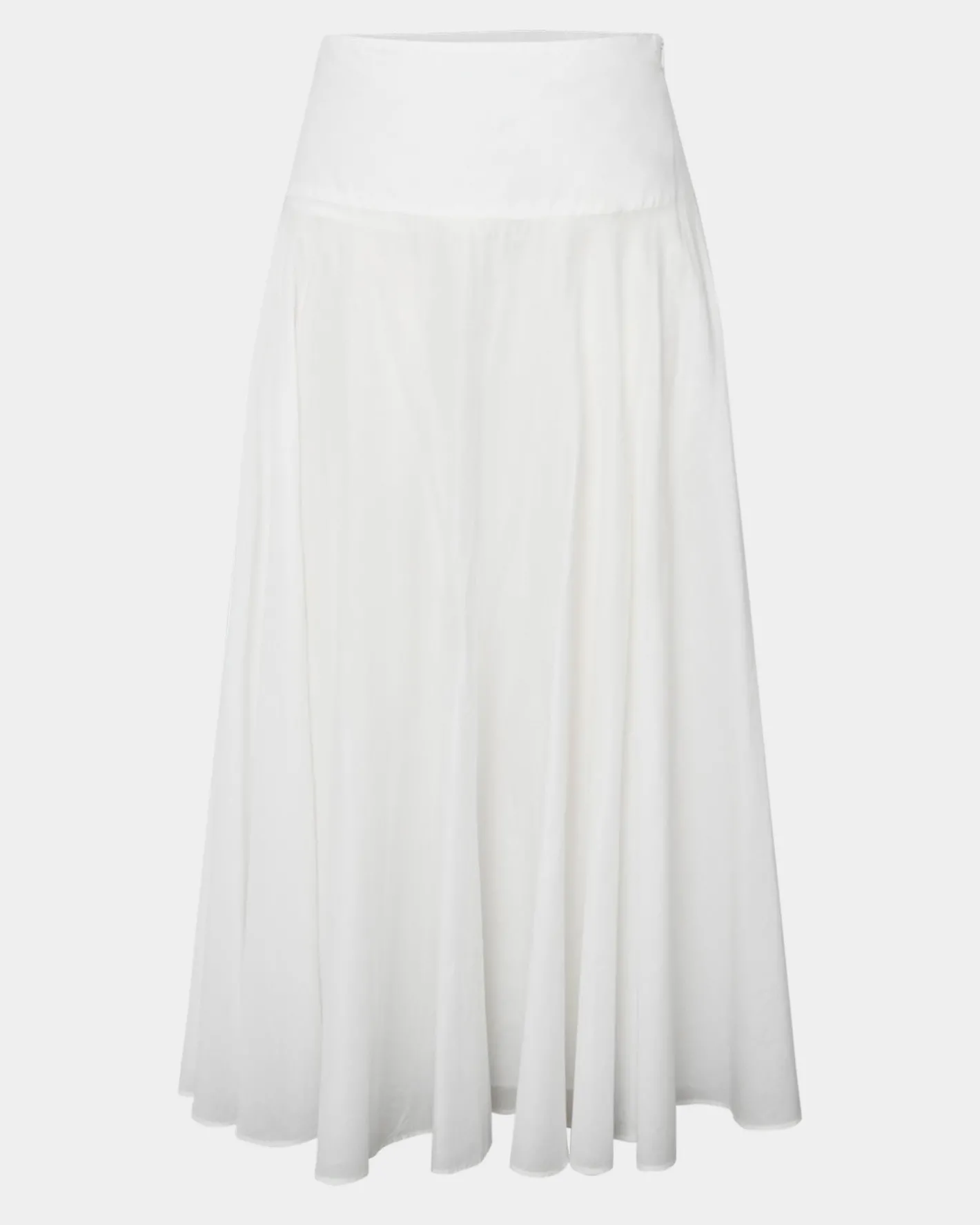 Forcast Deb Cotton Midi Full Skirt Ivory